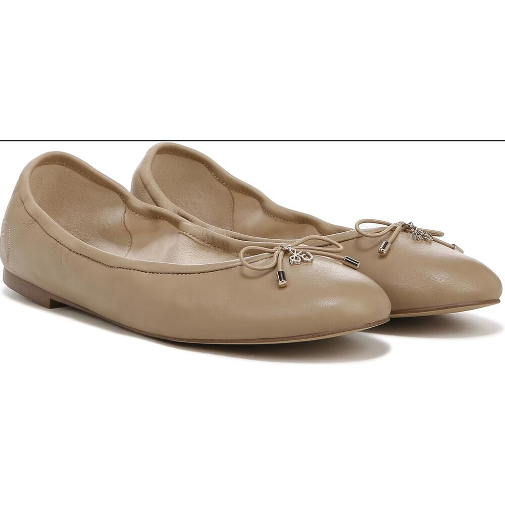 EUC‎ Sam Edelman Felicia Round Toe Slip On Leather Tan Ballet Flats